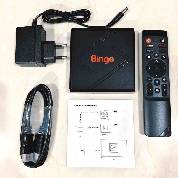 Binge Android TV Box with Voice Control Remote | Smart TV Streaming Media Player
