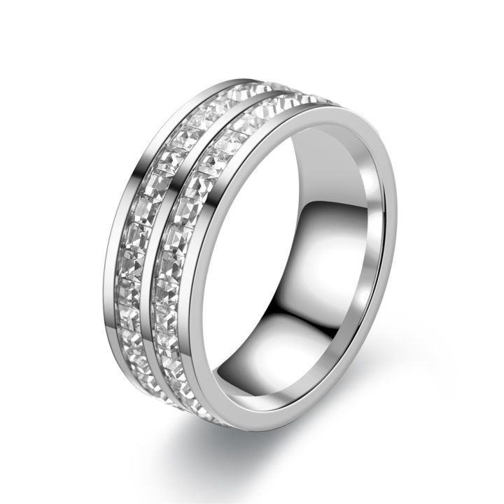 Hot%20Sale%20Rings%20Jewelry%20Set%20Couple%20Ring%204MM%208MM%20Square%20Single%20and%20Double%20Diamond%20Jewelry%20Wedding%20Ring%20Stainless%20Steel%20for%20Women%20-%20Image%202