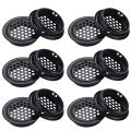 Round Ventilation Grille Cabinet Air Vent Hole Grille 35mm 30 Pieces Black for Bathroom Cabinet Wardrobe Shoe Cabinet.