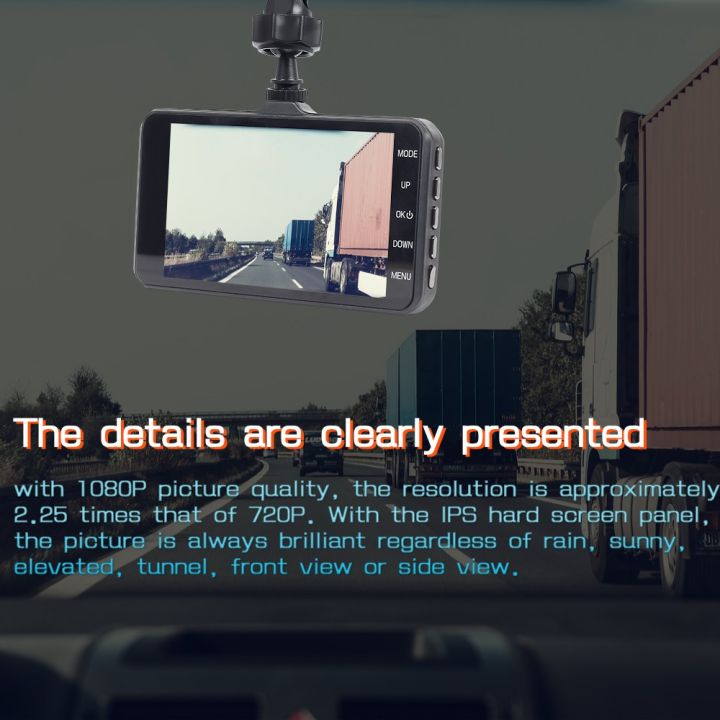 TOHAYIE%204%20Inch%20IPS%20Touch%20Screen%20Dash%20Cam%201080P%20Car%20DVR%20Dual%20Lens%20Car%20Camera%20Dashcam%20Wide%20Angle%20Video%20Recorder%20Rear%20Camera%20Night%20Vision%20(with%2032G%20TF%20Card)%20-%20Image%206