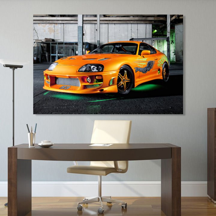 Supercar%20Posters%20Toyotas%20Supra%20With%20Green%20Neon%20Lights%20Orange%20Car%20Picture%20Canvas%20Painting%20Wall%20Art%20Prints%20Home%20Room%20Decorations%20-%20Image%202