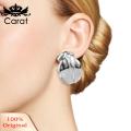 Carat European American Retro Earrings Chic Irregular Bud Shape Earrings for Women Anti-rust Alloy Simple Style Perfect for Dating Travel Ear Jewelry for Ladies. 