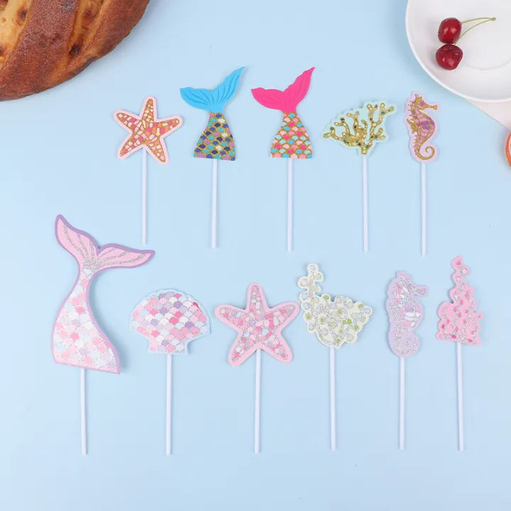 1Set%20Glitter%20Mermaid%20Tail%20SeahorseStarfish%20Cake%20Topper%20Girl%20Birthday%20Party%20Decoration%20Mermaid%20Party%20Cupcake%20Supplies%20-%20Image%206