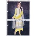 Indian New Stylish Exclushive Collection Weatless Goergett Computer Abroydary Work Three Piece Salower Kameez For Women - Footwear. 