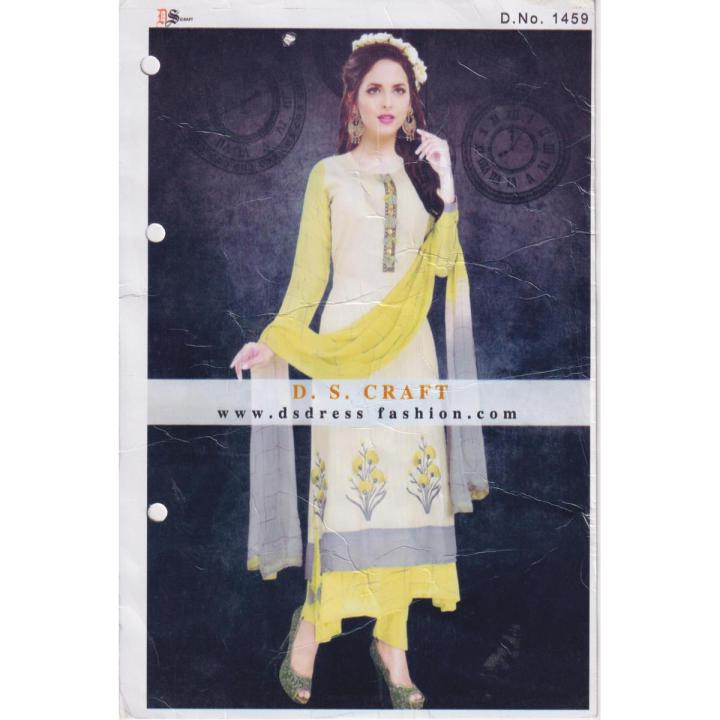 Indian New Stylish Exclushive Collection Weatless Goergett Computer Abroydary Work Three Piece Salower Kameez For Women - Footwear