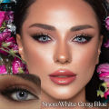 New Bella Snow White Gray Blue Contact Lens With Regular Kit Box For Men and Women. 1 Pair Bella Color Contact Lens For Eye Makeup and Cosmetics. Bella Snow White Series. #grayblue.