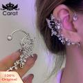 Carat Ear Bone Clip Lustrous Butterfly Inlaid Rhinestone Wrap Around Ear Earrings. 