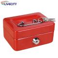 Metal Box Secure Mini Cash Box with Lock Keys Portable Metal Safe for Jewelry Cash Shock-proof Container for Cash Lock Box.