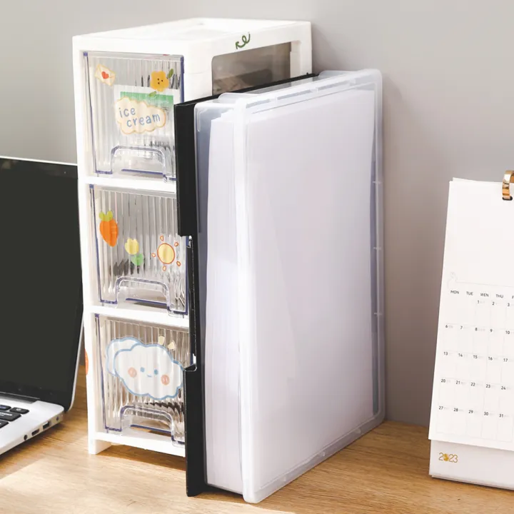 WORTHBUY%20Multifunctional%20Plastic%20Storage%20Box%20For%20Office%20Supplies%20Transparent%20A4%20Paper%20Storage%20Case%20Home%20Desktop%20Organizer%20-%20Image%203