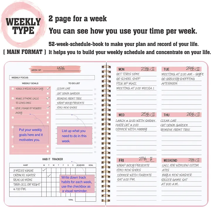 New%202023%20A5%20Agenda%20Planner%20Notebook%20Diary%20Weekly%20Planner%20Goal%20Habit%20chedule%20Journal%20Notebook%20For%20chool%20tationery%20Office%20-%20Image%204