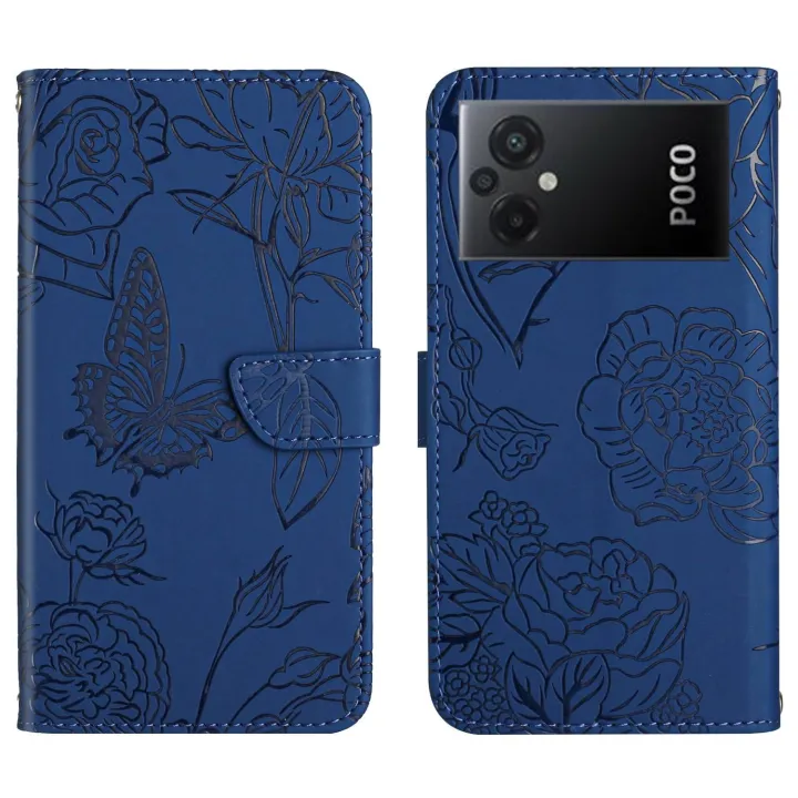 For%20Xiaomi%20Poco%20M5%204G/5G/M4%205G%20HT03%20Skin%20Feel%20Butterfly%20Embossed%20Flip%20Leather%20Phone%20Case%20-%20Image%209