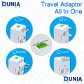 Universal All-in-One Travel Adapter with Surge Protector Dual USB Charging.