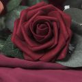 Artificial Flowers 125Pcs Looking Burgundy Fake Roses with Stems for DIY Wedding Bouquets Red Bridal Shower. 