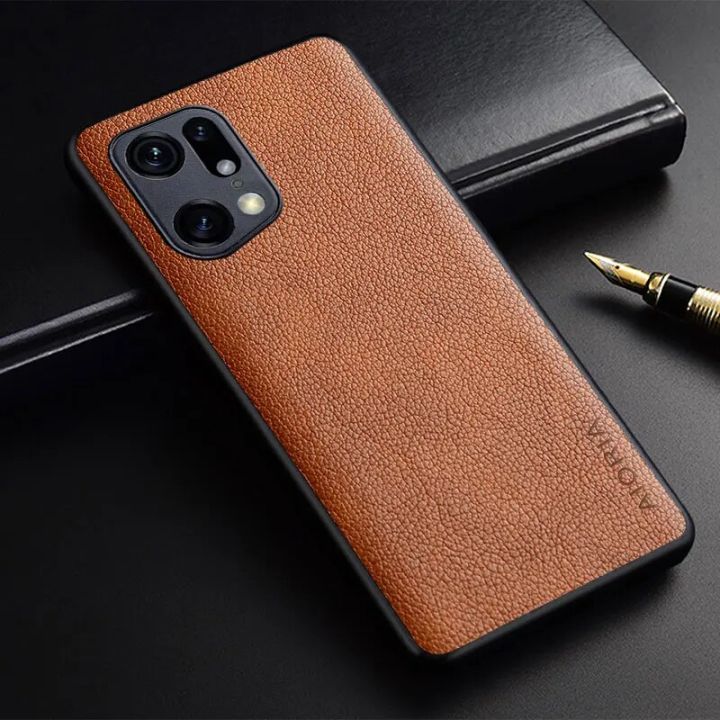 Luxury Phone Case for Oppo Find X5 Pro slim premium PU leather