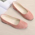 Women Girls Solid Big Size Slip On Flat Shallow Comfort Casual Single Shoes.
