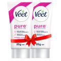 Veet 25gm x 2, Normal Skin Hair Removal Cream for Body & Legs, Freshest Smell with Cucumber Extract Leaves Skin Feeling Smooth, Moisturized & Visibly Glowing, Dermatologically Tested. 