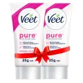 Veet 25gm x 2, Normal Skin Hair Removal Cream for Body & Legs, Freshest Smell with Cucumber Extract Leaves Skin Feeling Smooth, Moisturized & Visibly Glowing, Dermatologically Tested.