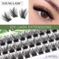 YOUNG LASH DIY Eyelashes Cluster Lashes Extensions C D Curl Premade Volume Fans Russian Eyelashes Makeup. 