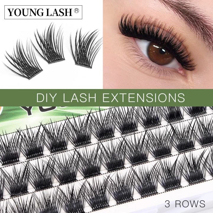YOUNG LASH DIY Eyelashes Cluster Lashes Extensions C D Curl Premade Volume Fans Russian Eyelashes Makeup