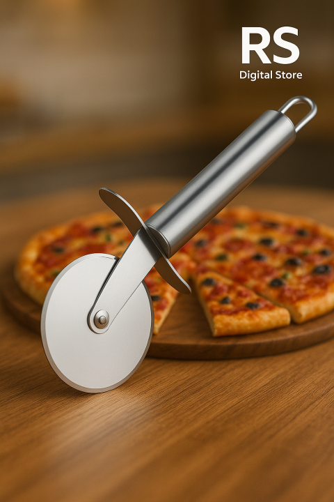Pizza Cutter Wheel Stainless Steel Round Shape - Effortlessly Slice Your Pizza With Precision