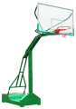 Movable Professional Basketball Green Color stand with Fiber Temper Glass Board and Ring material Steel for pipe toughened glass for backboard. 