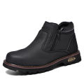 【selevn roind】 work shoes for men waterproof safety shoes man anti spark leather boots man anti puncture anti slip welder shoe black work shoes.