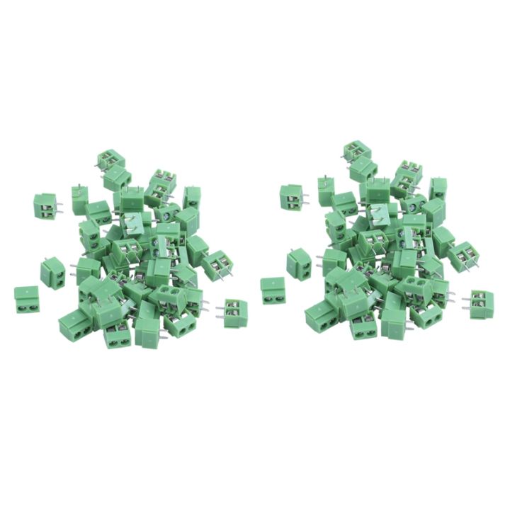 100%20Pieces%202%20Pin%205%20mm%20Pinch%20PCB%20Mount%20Screw%20Terminal%20Block%20Connector%20300V%2010A%20(Green)%20-%20Image%202