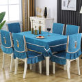 Fashionable temperament: Chinese dining chair cover, fabric anti-slip chair cushion, tablecloth, dining chair package, chair cushion in stock for all seasons. 