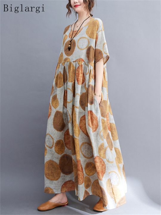 Oversized Polka Dot Dress Summer Woman Loose Casual Big Size