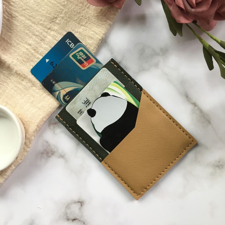 Color Contrast Patchwork Women's Panda Card Bag Women's Bag Multi-Layer Children's Day Gift Dragon Boat Festival Gift Women's Gift Fashion