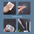 Round and Flat Toilet Cleaning Brush with Stand.