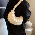 Hot Sale Plaid Quilted Shoulder Bag Pleated Bubbles Trendy Underarm Bag Casual Large Capacity Dumpling Bag Party.