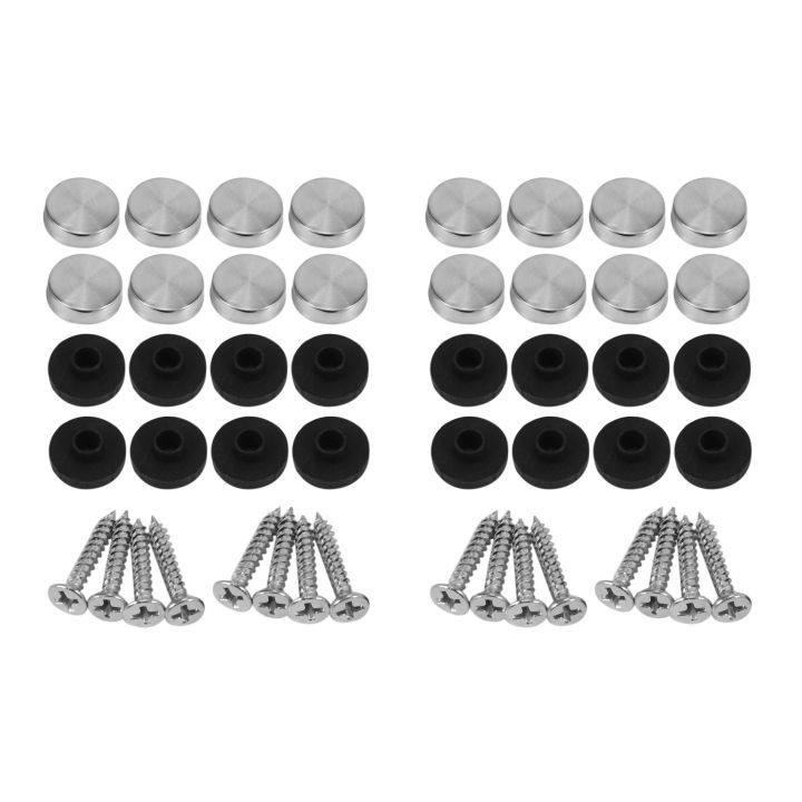 16 Pcs 14mm Dia Stainless Steel Decorative Mirror Screw Cap Nails