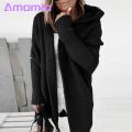 Women Jket Stylish Hooded Sweater Coat for Women Long Sleeve Knit Cardigan with Ribbed Cuffs Open Front Solid Colord-length Outerwear Women Knitted Cardigan Jket. 
