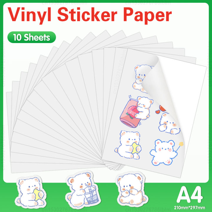 10Sheets%20A4%20Glossy%20White%20Silver%20Printable%20Vinyl%20Sticker%20Paper%20Waterproof%20Self-adhesive%20Transparent%20Copy%20Paper%20for%20Inkjet%20Printer%20-%20Image%202