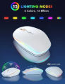 Wireless Keyboard and Mouse Combo RGB Backlit, Rechargeable Light Up Letters, Full-Size. 