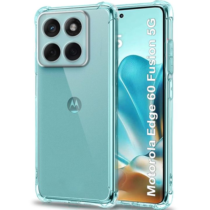 Crystal Clear Back Cover Case for Motorola Moto Edge 60 Fusion 5G | Shockproof Soft TPU Case | Cushioned Edges for Ultimate Protection Back Cover Case (TPU, Transparent)