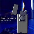 Double Fire Lighter Two Way Metal Jet And Normal Switch Flame Torch Cigar Lighter. 