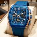 FOXBOX FB0096 new dual display men's watch silicone military watch luminous waterproof business casual quartz watches for men reloj+BOX.