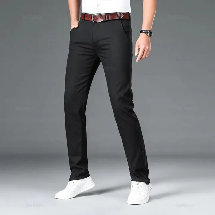 Autumn%20Lyocell%20Men's%20Pants%20Business%20Trousers%20Male%20Fashion%20Sky%20Blue%20Khaki%20Straight%20Casual%20Pants%20Man%20Clothing%20Plus%20Size%2030-40%20-%20Image%202