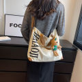 Korean Style High Quality Large Capacity Canvas Tote Bag for Women 2023 New Portable Messenger Bag College Student Class Commuting.