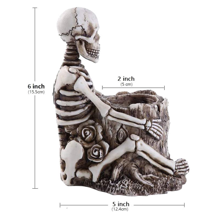 OUMERY%20Skull%20Skeleton%20Pen%20Holder%20Stand%20Pen%20Cup%20Makeup%20Brush%20Holder%20Desk%20Accessories%20Organizer%20for%20Home%20Office%20Desktop%20Decor%20-%20Image%204