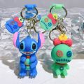 Disney Lilo Stitch Keychain Anime Figure Cute Stitch Keyrings Fashion Couple Bag Ornament Car Key Chain Gifts Accessories. 
