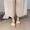 Chunky-Heel Sandals Women's2023Summer New Fashion Bowknot Fairy Dress with Middle Heel Fashion Women's Shoes. 