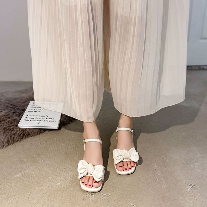 Chunky-Heel%20Sandals%20Women's2023Summer%20New%20Fashion%20Bowknot%20Fairy%20Dress%20with%20Middle%20Heel%20Fashion%20Women's%20Shoes%20-%20Image%204