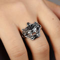 Personalized Retro Devil Mask Ring Men and Women Open Index Finger Ring Tide Fashion Hundred Hand Jewelry. 