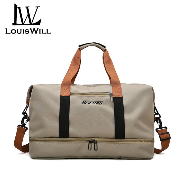 LouisWill Travel Bag Luggage Handbag Waterproof Weekender Bags Dry and Wet  Separation Sport Bag Yoga Shoulder Bag Traveling Bag Fitness Bag Gym Totes 