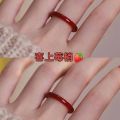 Xiaohongshu with the same imitation jade, the original national style fine plain ring does not fade, the fashionable vegetarian finger ring, the niche ancient style woman.