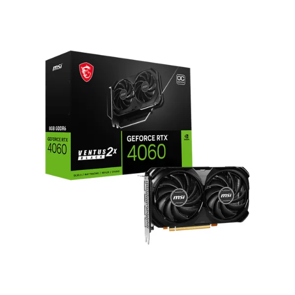 MSI GeForce RTX 4060 VENTUS 2X BLACK 8G OC 8GB GDDR6 Graphics Card