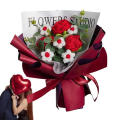 Unique design Crochet flower bouquet Charming Colorful Eco-friendly Hand-woven bouquet Handmade Rose bouquet for Home. 